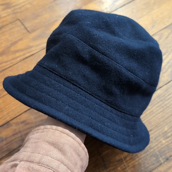 Tsuyumi Navy Blue Wool Blend Bucket Hat main image 6